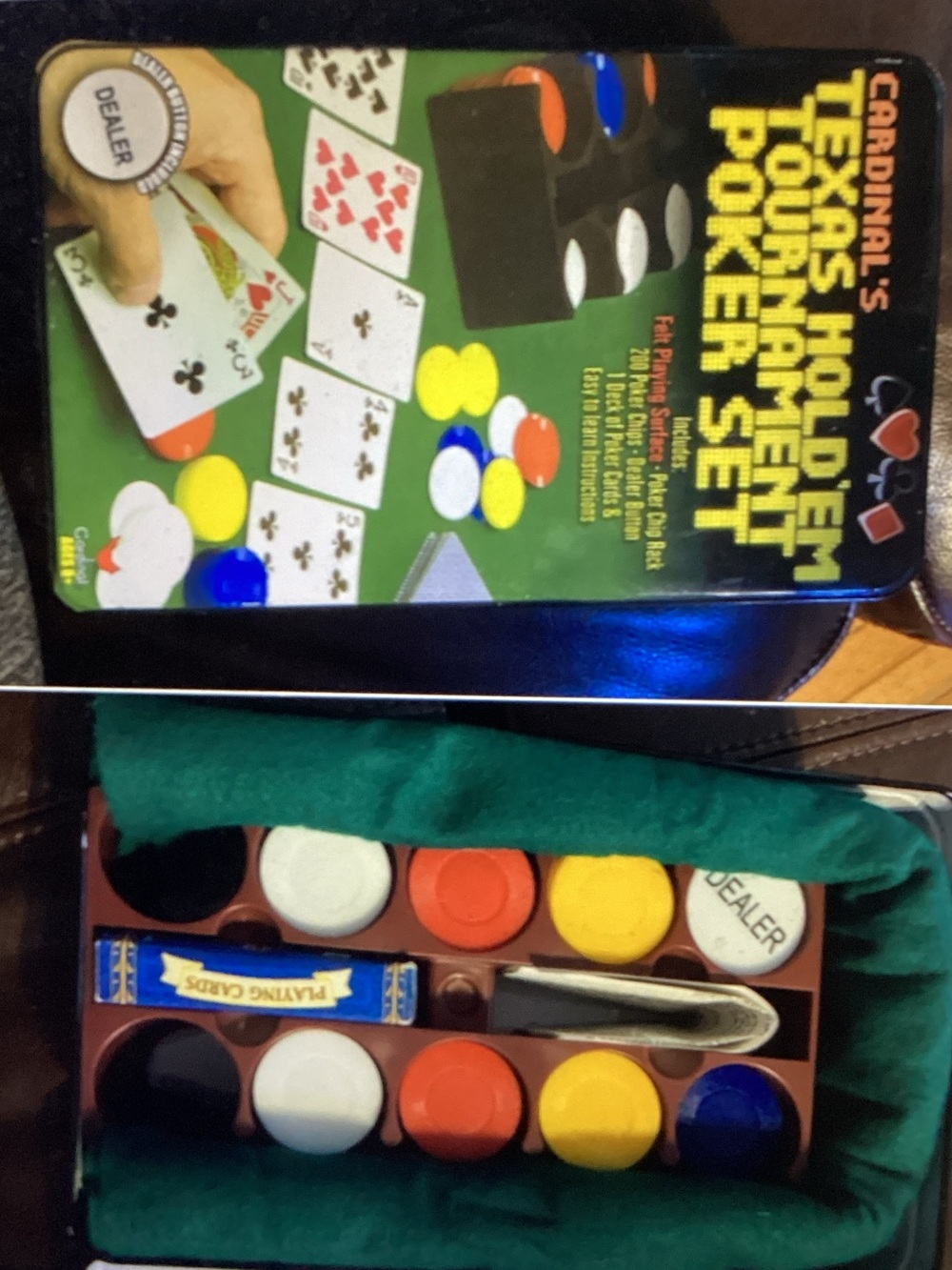 Cardinal's Texas Hold'em Poker Set — Multi-Color Chips with Dealer Button